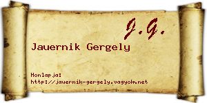 Jauernik Gergely névjegykártya